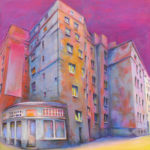 Joanna Rzeźnik - Madżentowy wieczór - Olej, płótno, 2016, 38,5x38,5 cm (praca w zbiorach artysty)