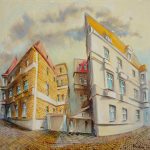 Joanna Rzeźnik, Boczna uliczka tech własna, olej na płótnie, 33 x 33 cm, 2018 r.