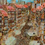 Joanna Rzeźnik - Po zachodzie słońca, technika własna, akwarela papier, 21 x 30 cm, 2018 r.