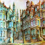 Joanna Rzeźnik - Poranek - światło, technika własna, akwarela, papier, 41,5 x 30 cm, 2018 r.