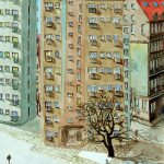 Joanna Rzeźnik - Ulica I, cykl weduta, technika własna, papier, 17,5 x 24 cm, 2018 r.