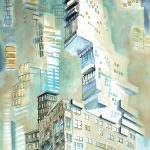 Joanna Rzeźnik - W mgle, technika własna, na papierze, 21 x 29,5 cm, 2017 r.