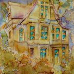 Joanna Rzeznik - Jesienny wieczór I, akwarela-technika własna na papierze, 21x29,5 cm, 2018