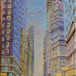 Joanna Rzeźnik - Niebo nad miastem olej, płótno 33,5 x 60 2018