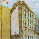 Joanna Rzeźnik - Ulica IV, technika własna, ecoline, 41 x 29 cm, 2018 r.