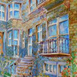 Joanna Rzeźnik Lato w mieście Cykl Weduta Pejzaż miejski Powidok tech własna akwarela eoline 21 x 30 2019