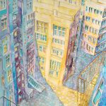 Joanna_Rzeźnik - Miejskie uroki ciasnej zabudowy - Cykl II Przeźroczystość - Akwarela, tech własna, 30 x 40 cm, 2020