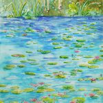 Joanna Rzeźnik Lato - Lilie akwarela, ecoline tech własna papier Rama drewniana 30 x 42 2019