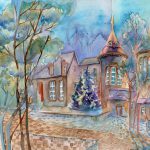 Joanna Rzeznik W barwach nocy Cykl Weduta Pejzaż miejski Powidok akwarela tech własna 29,5 x 23,5 2020