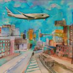 Joanna Rzeźnik - W drodze - Ekoline, papier, 29,5 x 21 cm, 2017 r