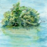 Joanna Rzeźnik - Wyspa - Cykl Kartki Pamiętnika - Szkicownik - Tech własna, akwarela, 14 x 21 cm, 2020 r