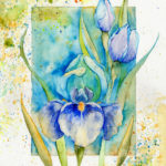 Joanna Rzeźnik Irys niebieski motyw 1,1 Cykl Motywy natury akwarela papier 300m2 23,5 x 29,5 2021