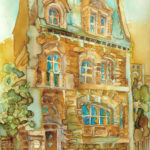 Joanna Rzeźnik - Kamienica III - Akwarela-technika własna na papierze, 21x29,5 cm, 2018 r.