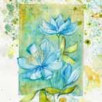 Joanna Rzeźnik Klematis niebieski motyw 1,2 Cykl Motywy natury akwarela papier 300m2 23,5 x 29,5 2021