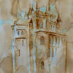 Joanna Rzeźnik - Katedra 2 - tech. własna, akwarela, papier, 21 x 30 cm, 2018 r