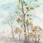 Joanna Rzeźnik - Moment po deszczu - Cykl motyw natury, akwarela, tech. własna, papier, 18 x 24 cm, 2020 r