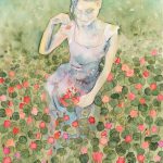 Joanna Rzeźnik - Nasturcje - Cykl Kobiety, akwarela, papier 200m2, 23,5 x 29,5 cm, 2021 r