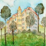 joanna rzeznik Pałac Cykl Modernism w architekturze akwarela papier tech własna 18 x 24 2020